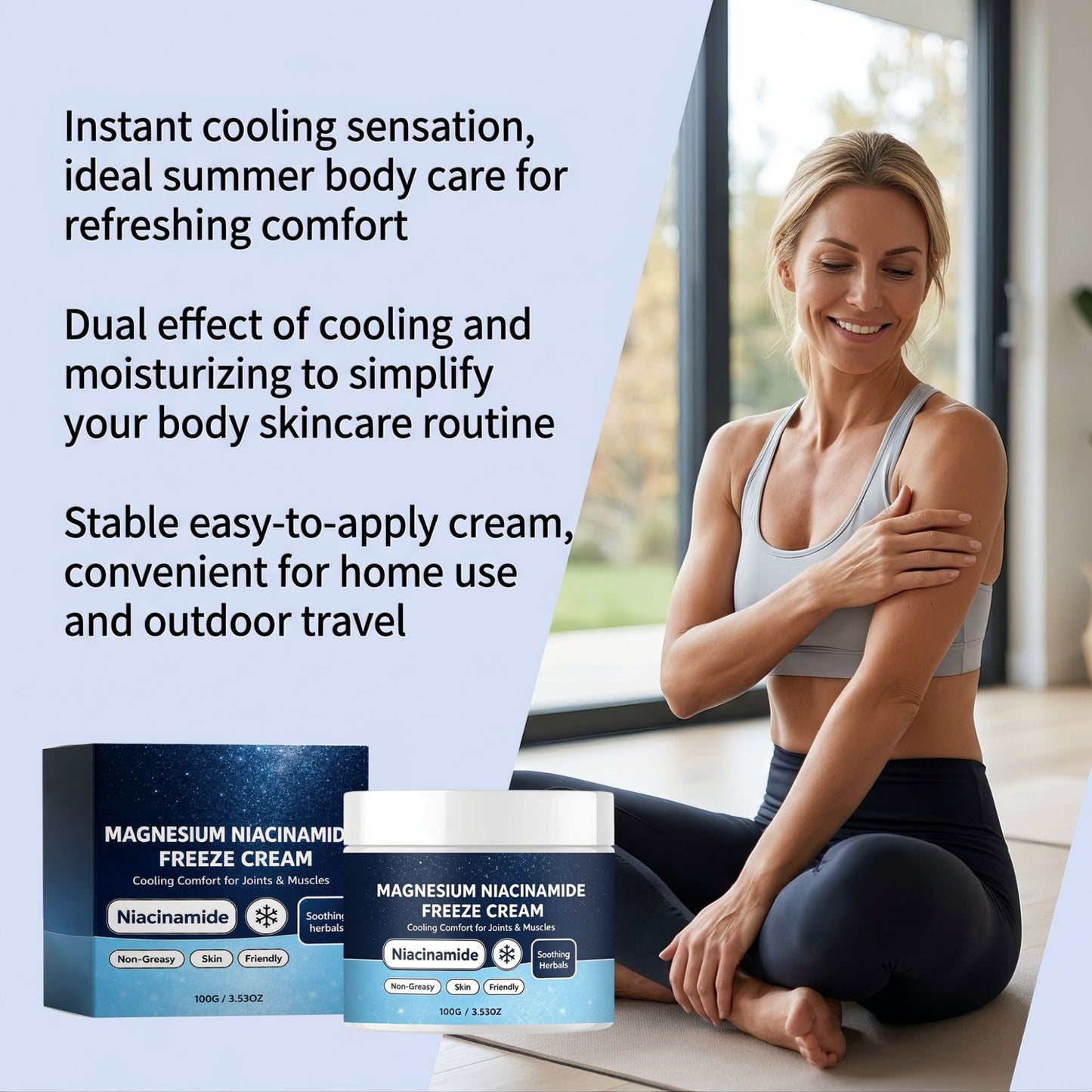 Cooling Body Care Cream 100g - Refreshing Skin Moisturizer for Body