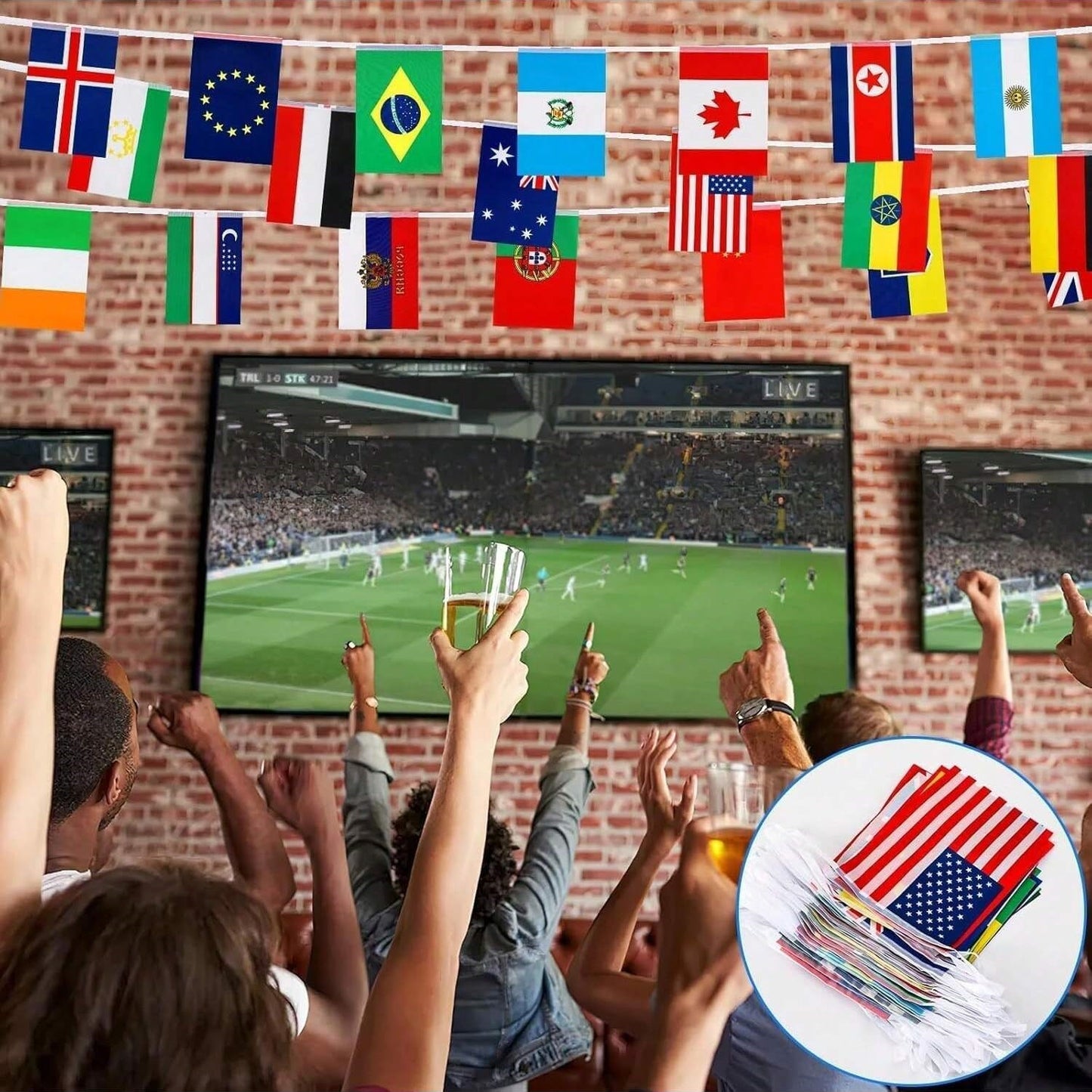 Countries String Flag - Multi-Color Cloth Decoration