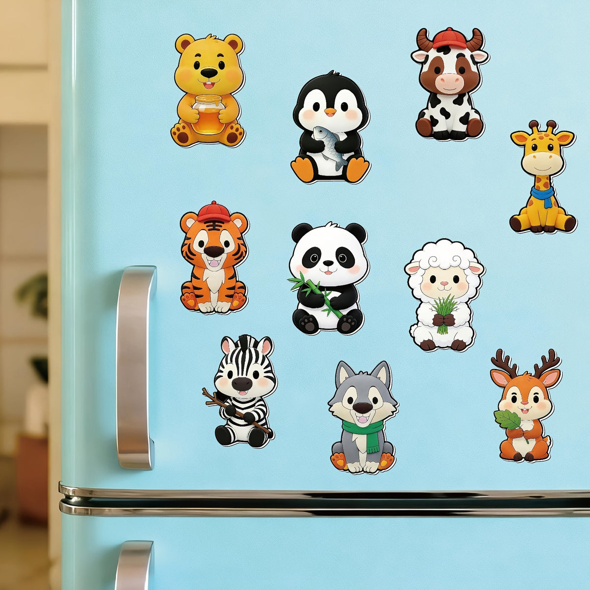 Animal-Shaped Magnetic Tile Set - 10PCS Cute Home Decor Magnet