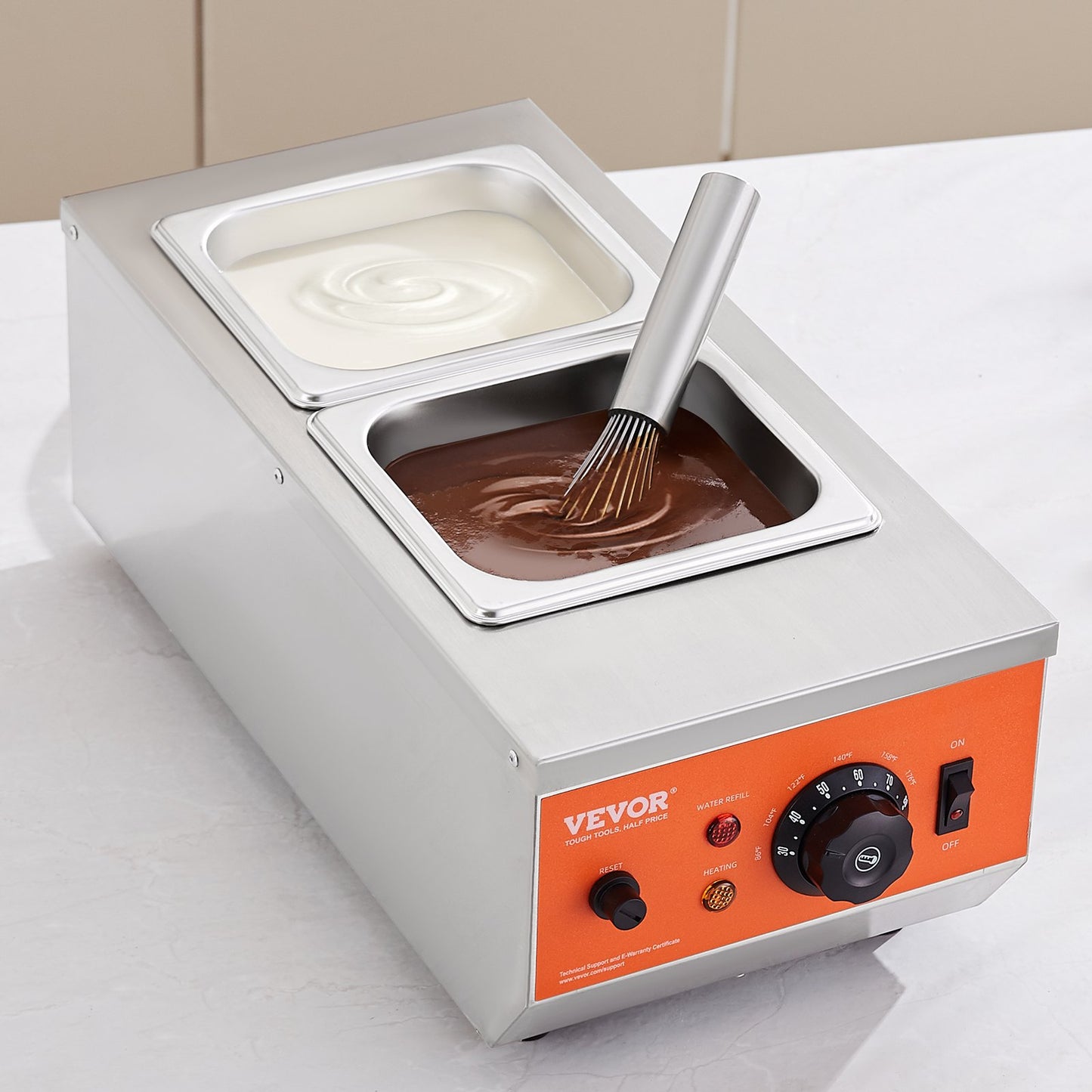 Chocolate Tempering Machine 9 Lb Capacity with Dual Tanks & Adjustable Temp Control