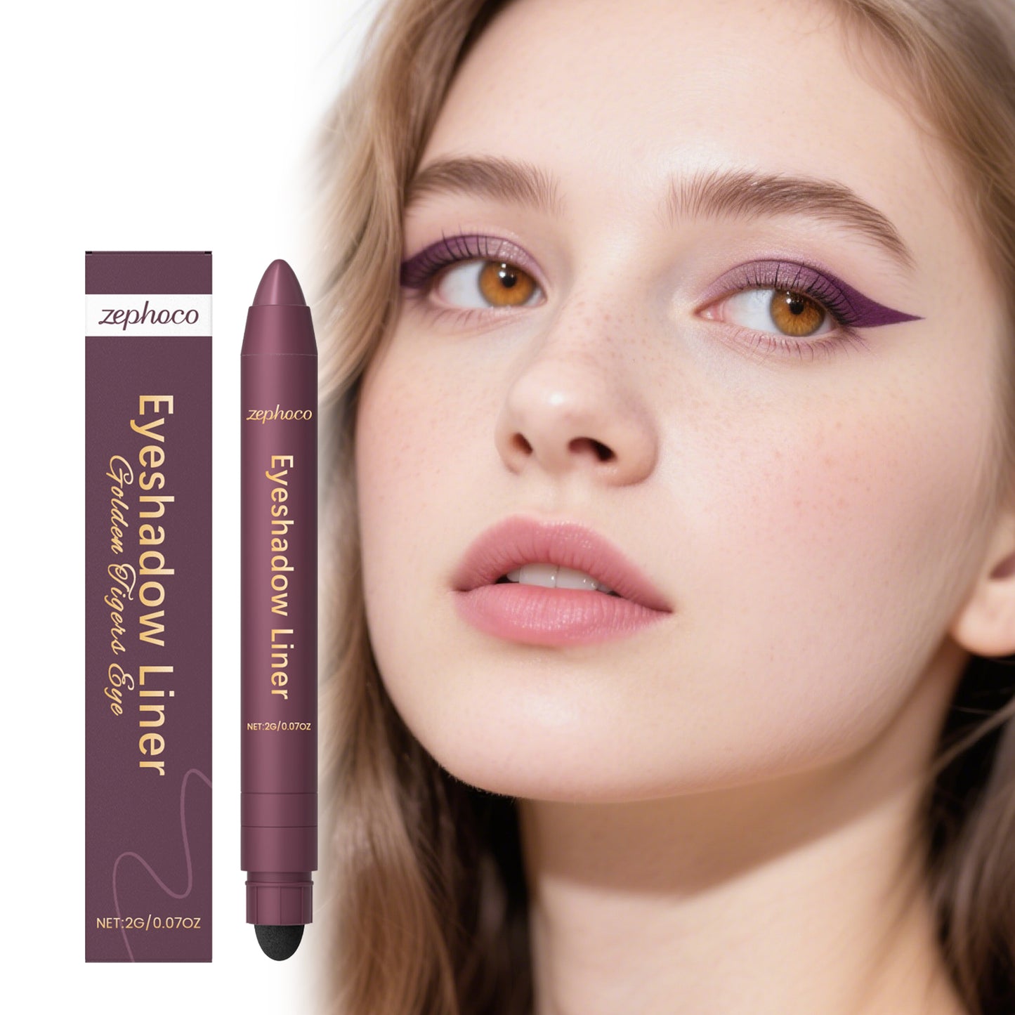 2-in-1 Eye Pencil with Gold Tiger's Eye for Makeup - 2g