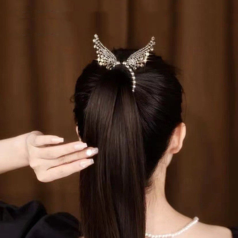 Silver Zircon Hair Clip - Micro Diamond Style, Hair Accessories