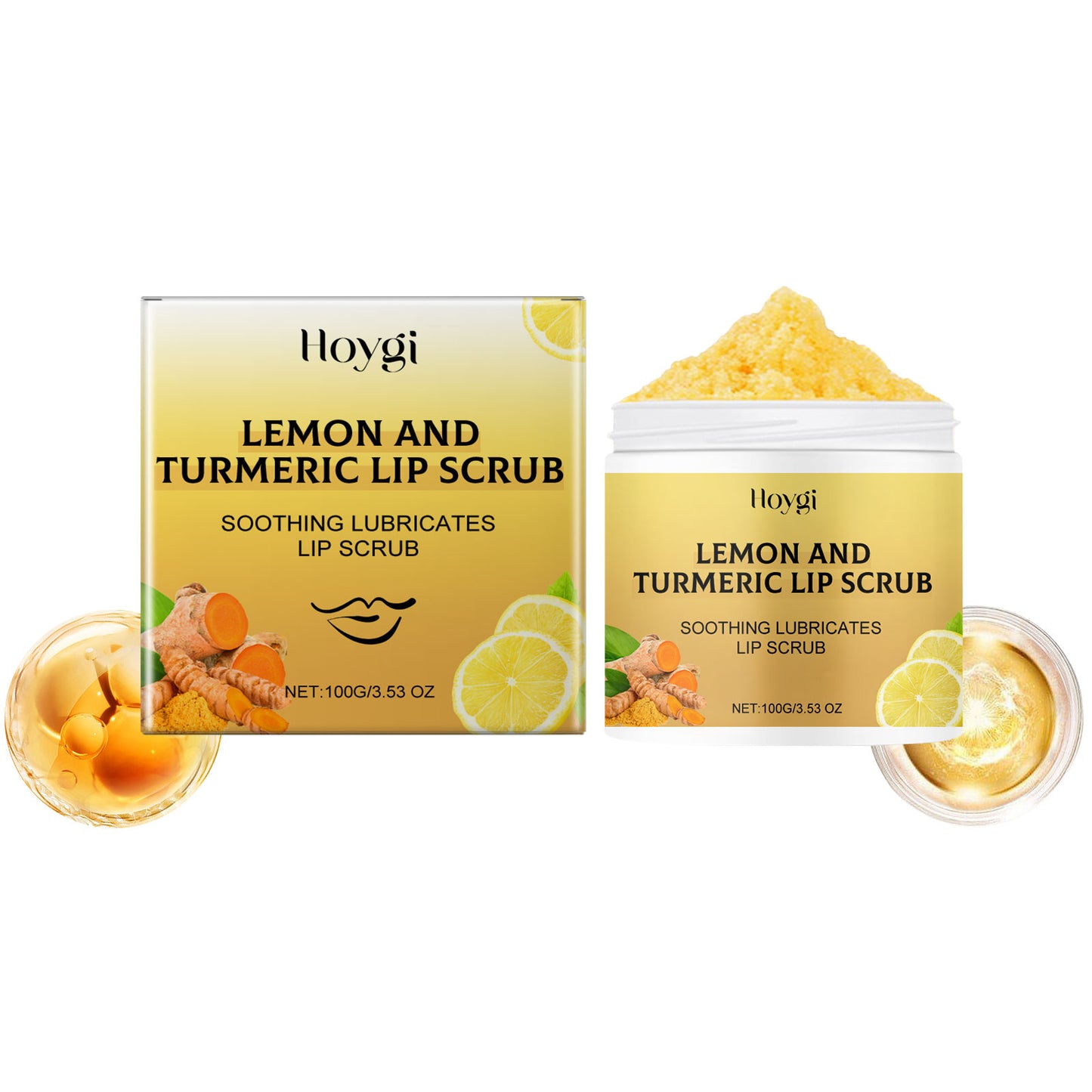 Turmeric Lemon Lip Scrub - Hydrating and Exfoliating Lip Care Treatment
