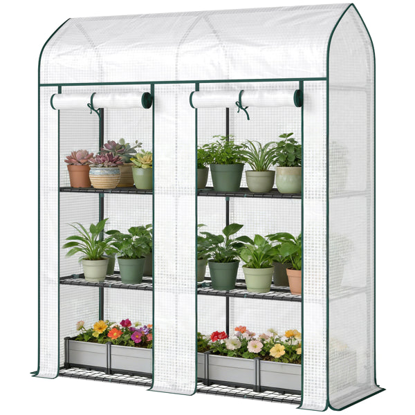 Mini Greenhouse with Three-Tier Plant Shelf - 56.3" W x 18.1" D x 65" H