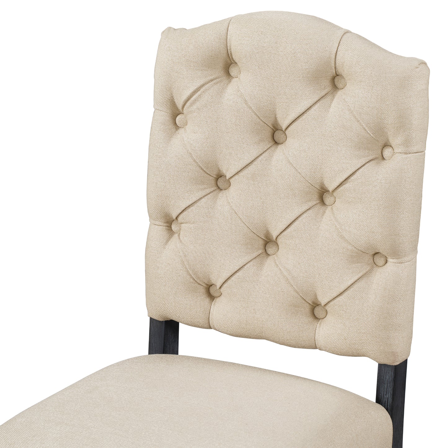 Retro Style Dining Chair Set with 4 Upholstered Chairs - Espresso