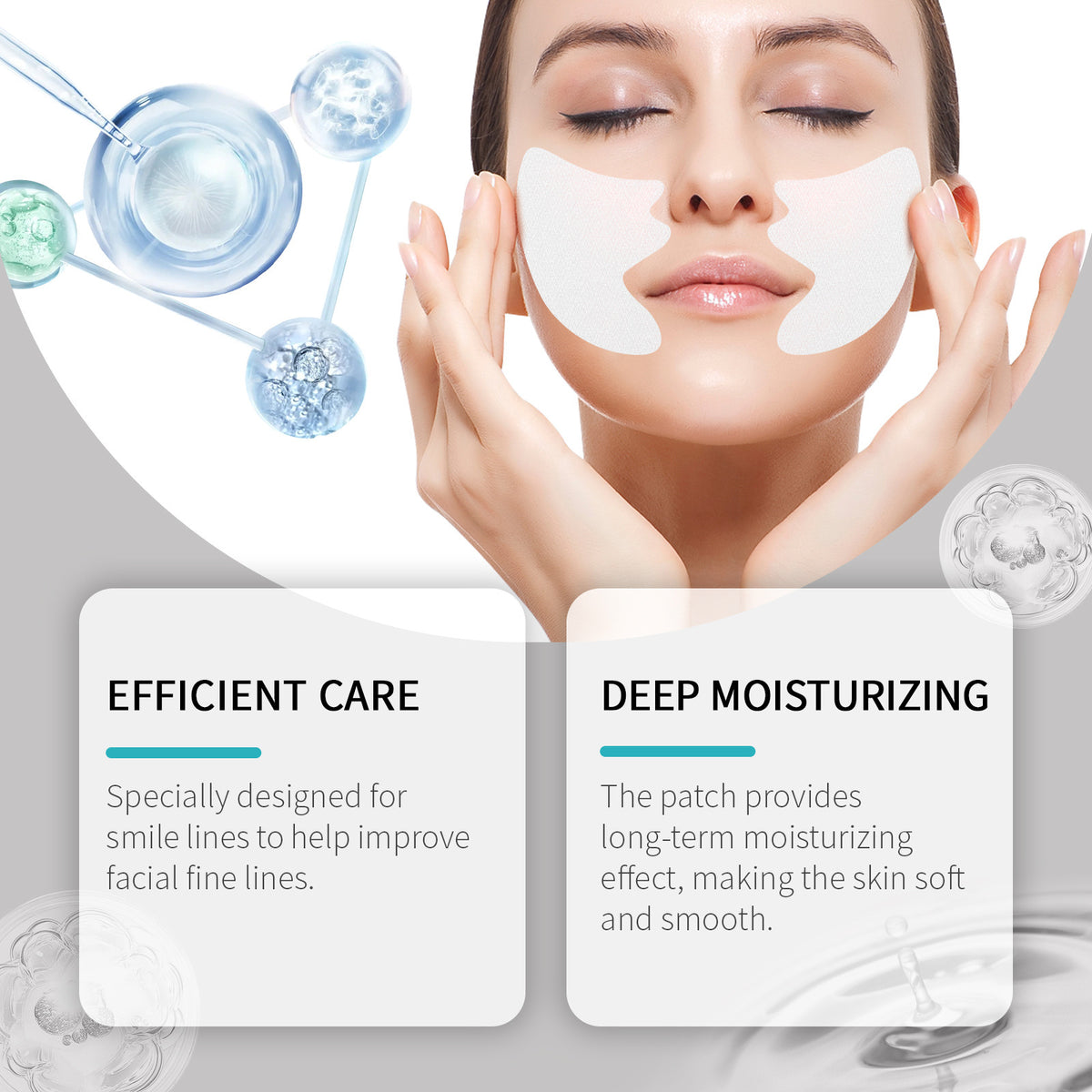 Facial Patch Set for Skin Care - Microcrystalline Smile Pattern 12 Pieces