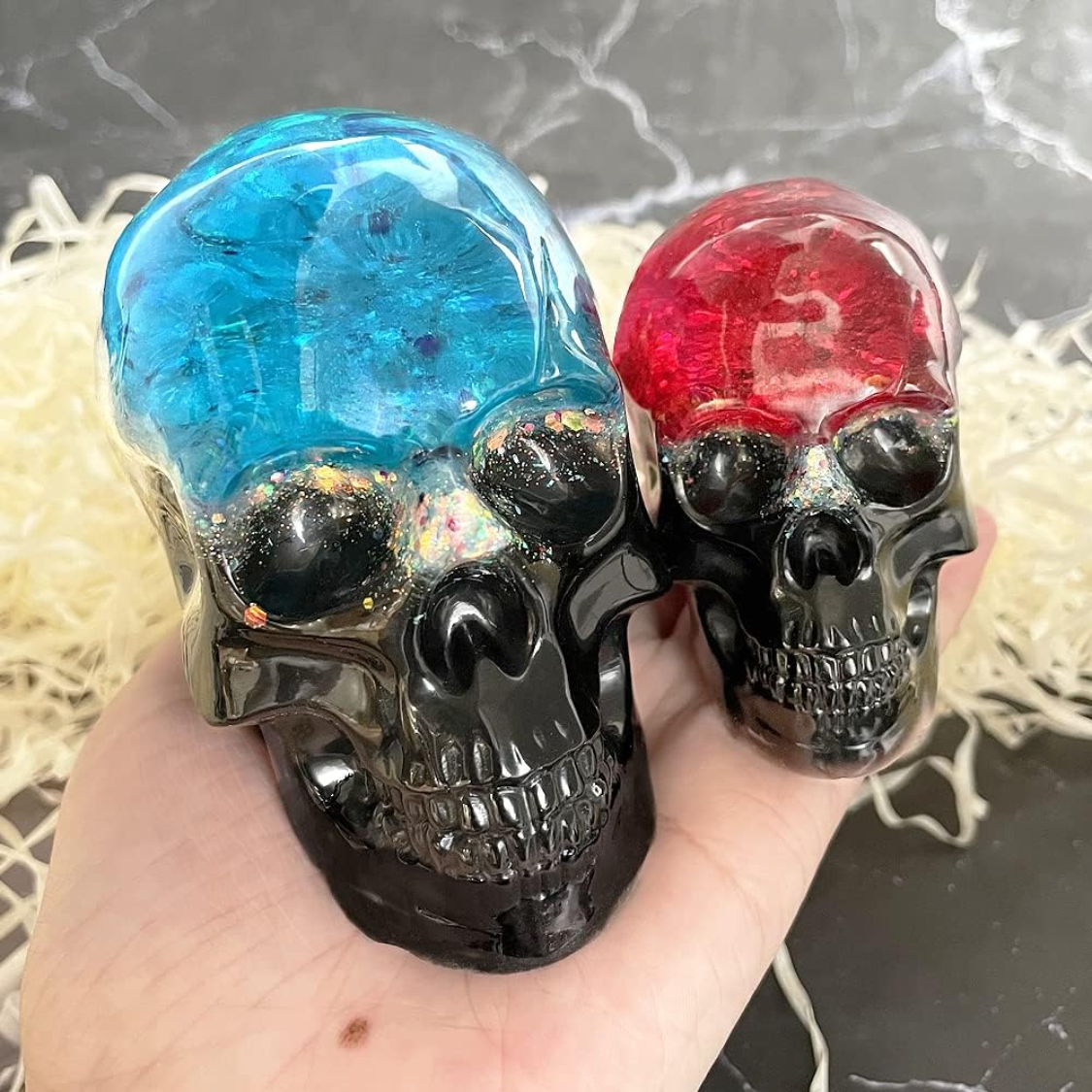 3D Skull Silicone Molds Set - Large, Medium & Small for Resin Craft