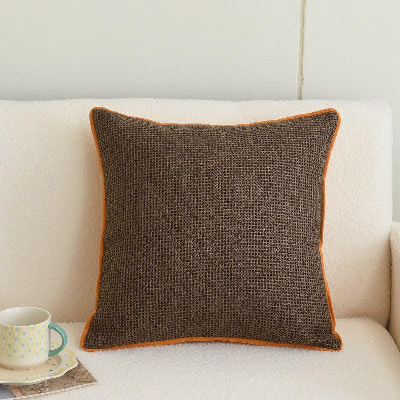Cotton Linen Cushion Cover - Modern Geometric Design, 45x45cm, Multiple Colors
