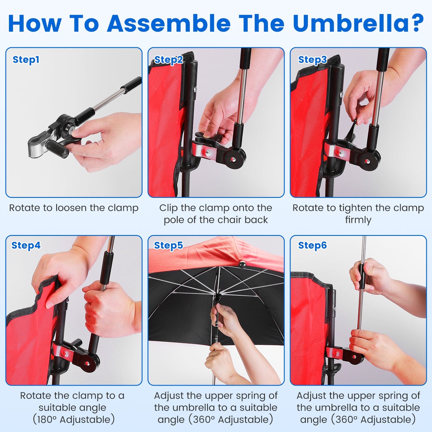 Foldable Camping Chair with Umbrella & Cup Holder - 330LBS
