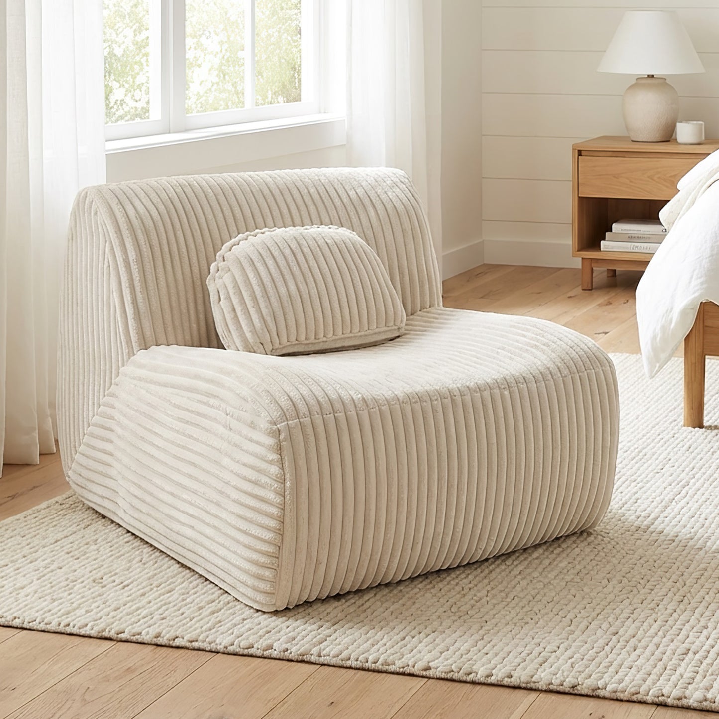 Lounge Sofa Beige 102x91x75cm Soft Comfortable Plush Sponge Chair For