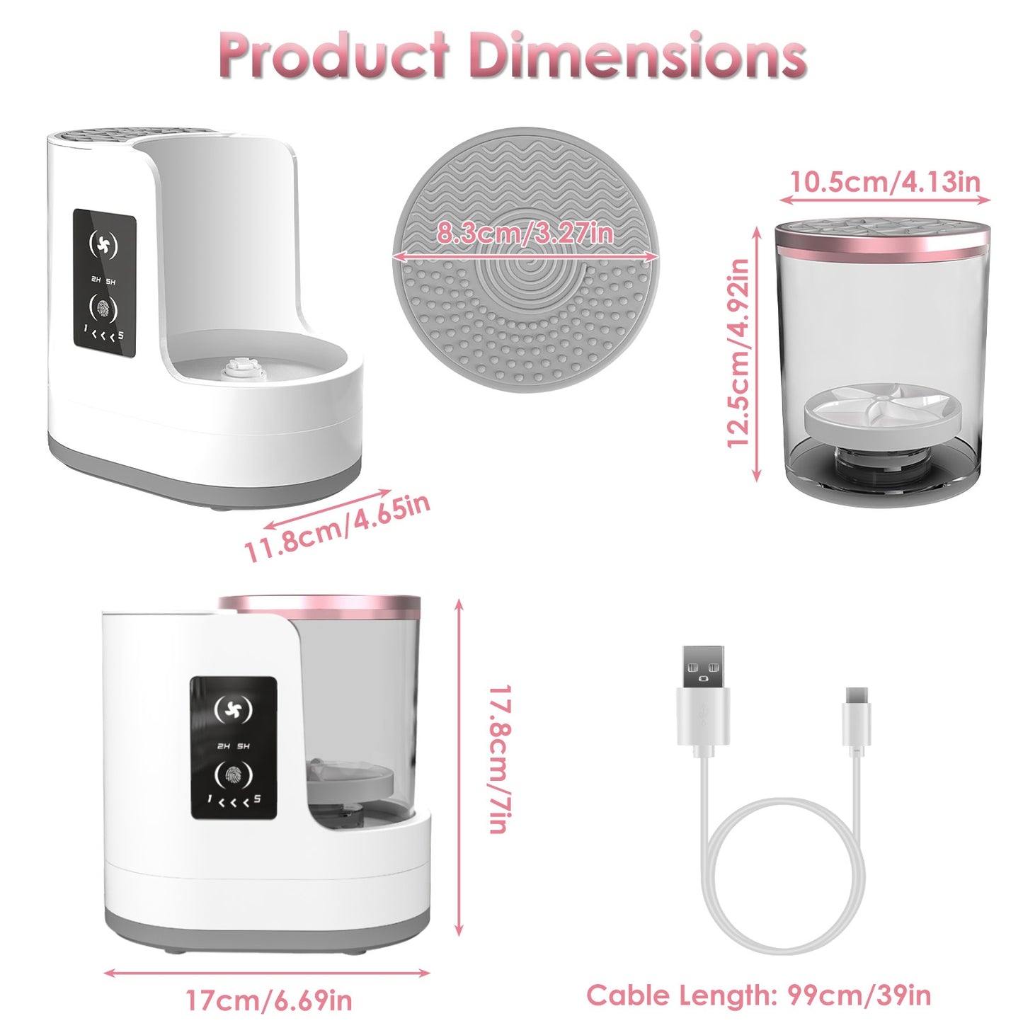 4-in-1 Automatic Electric Makeup Brush Cleaner & Dryer with UV Disinfection