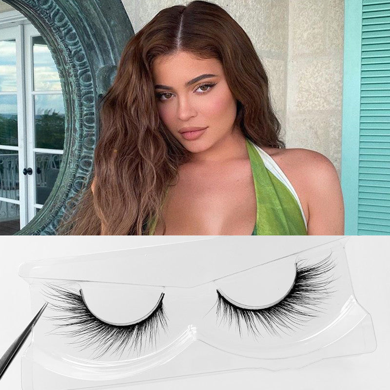 False Eyelashes with Elongated Messy Curled Eye Tails - 12mm Length