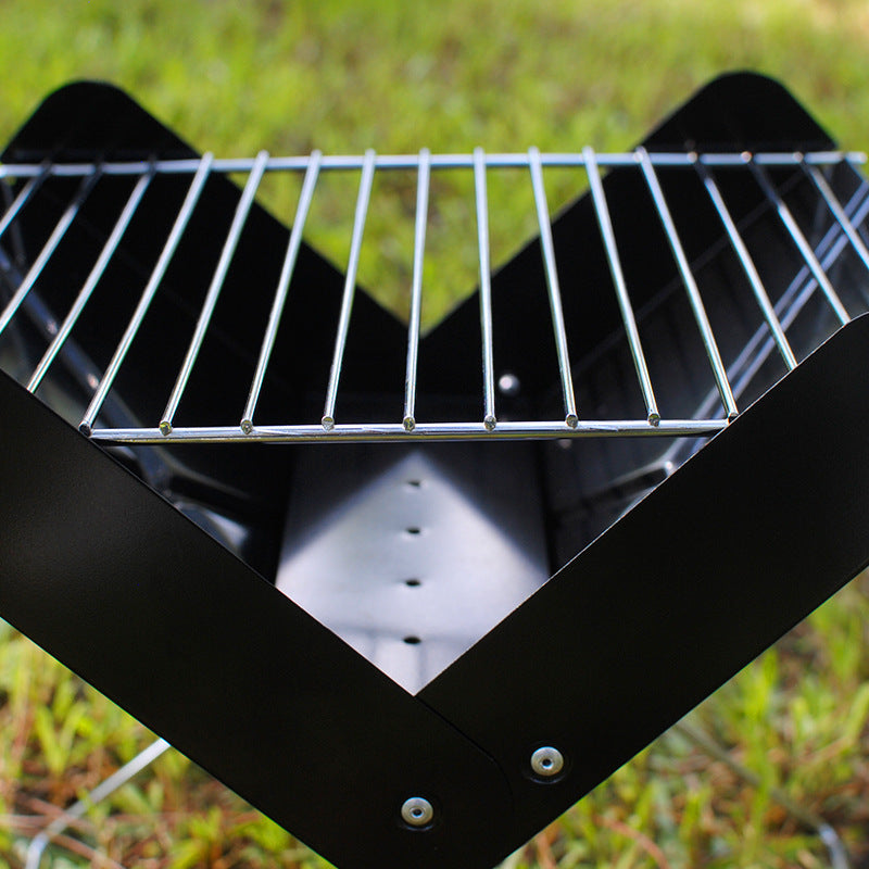Outdoor Folding Grill for Home & Garden Black - Portable Barbecue