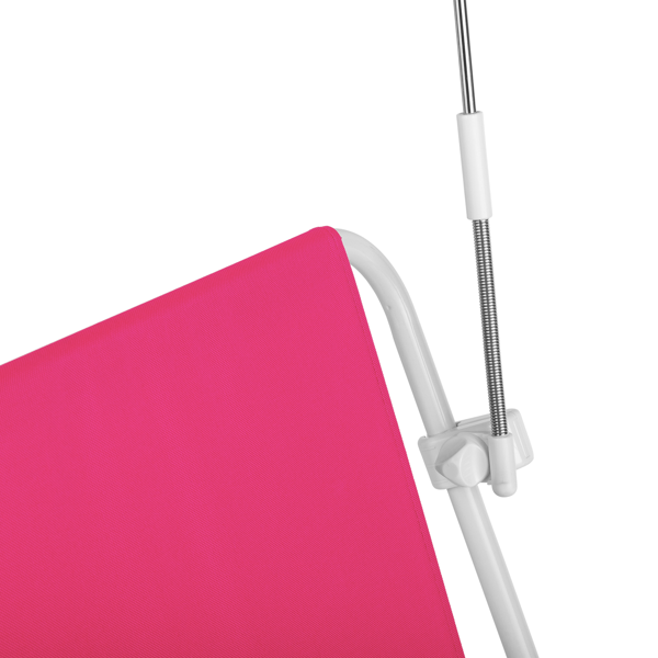 Folding Beach Chair with Detachable Umbrella - XL Size, Pink