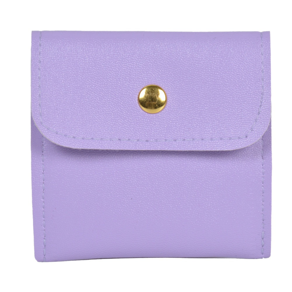 Leather Jewelry Storage Bag Flip Button Case for Accessories