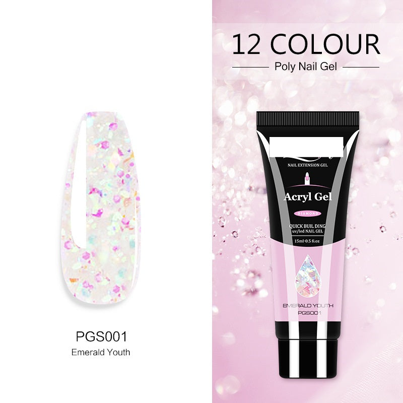 Women's Crystal Nail Polish Extender - Glitter & Capacity Variants 15ML