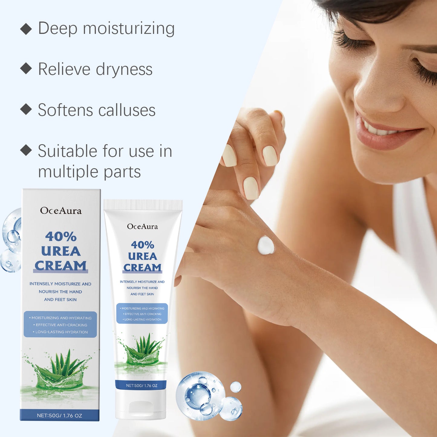 Moisturizing Cream with Urea & Avocado Oil - Dry Skin Repair for Hands & Feet