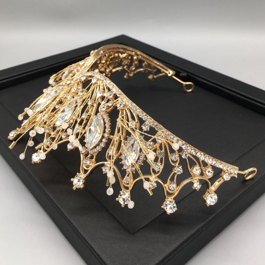 Baroque Wedding Crown Bride Tiara Headpiece