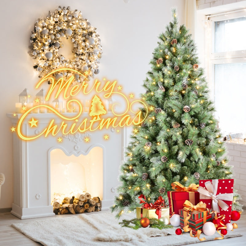 PVC Christmas Tree - Mixed Needle Design with Pine Cones