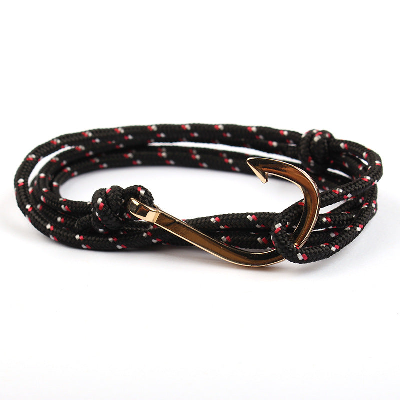 Adjustable Paracord Anchor Bracelet for Women and Men with Charm