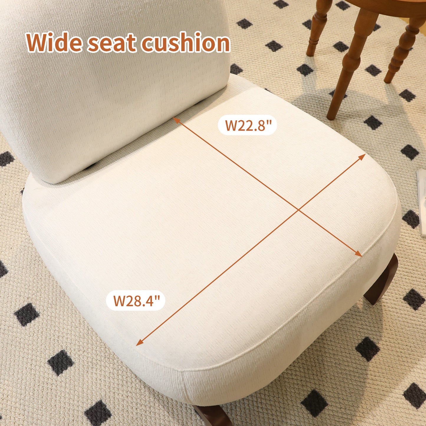 Cozy White Accent Chair with Solid Wood Legs - Set of 2