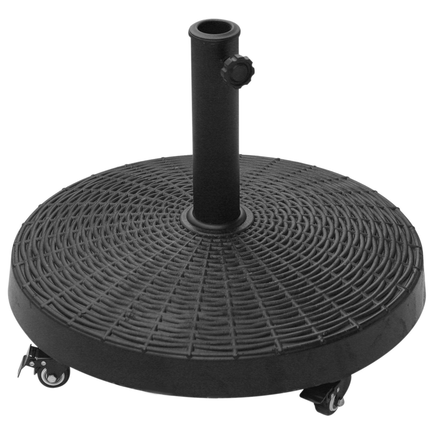 Heavy Duty Umbrella Stand - 20.5" Patio Base for 1.5" & 2" Poles - Black