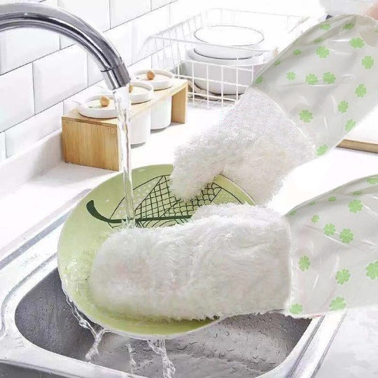 Waterproof Bamboo Fiber Dishwashing Gloves for Kitchen Cleaning
