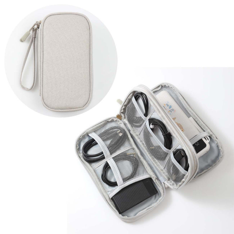 Multi-Compartment Charging Cable Organizer Bag with Double Layer Options