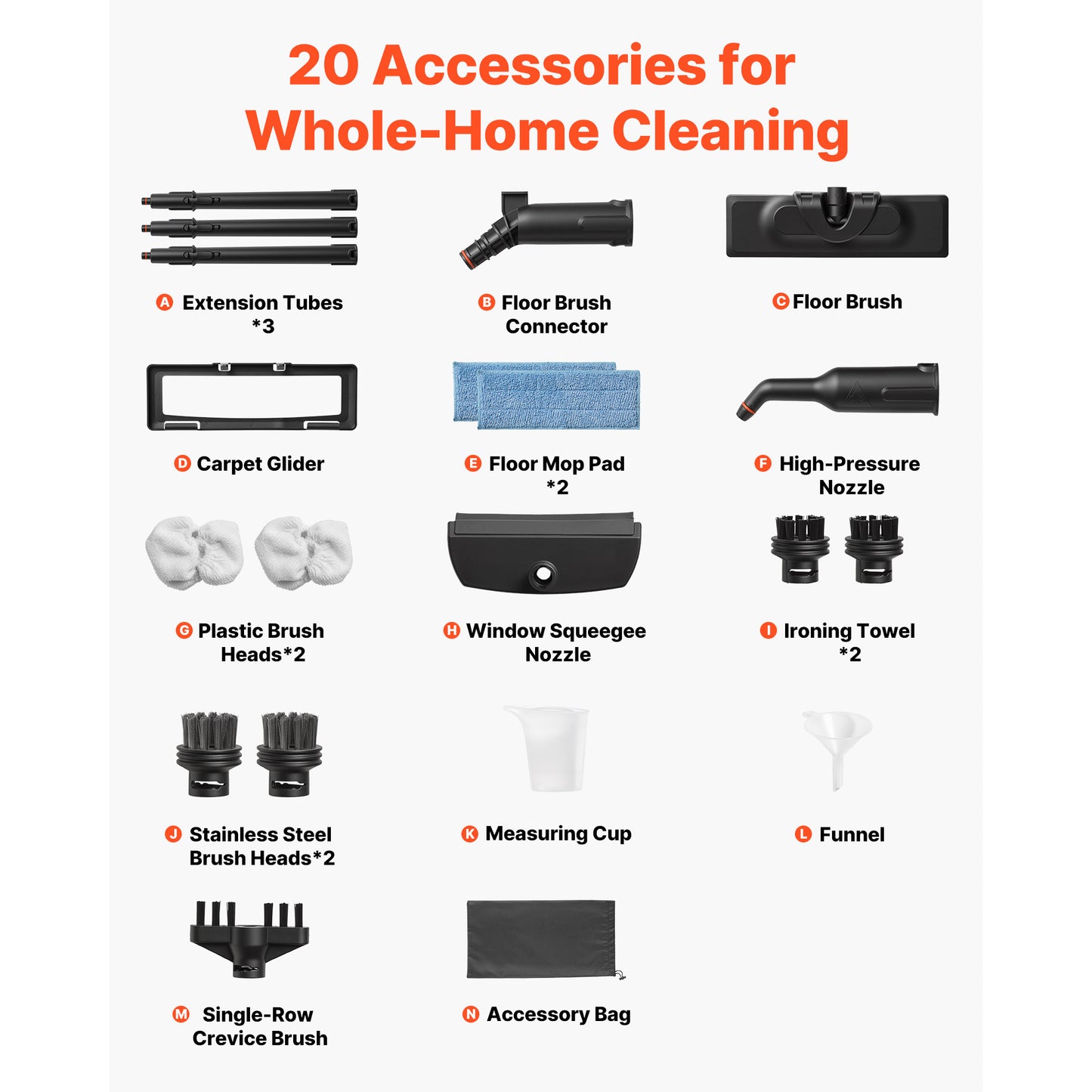 Steam Cleaner with 34 Oz Tank and 20 Accessories - Portable Canister Steamer for Home and Car Detailing