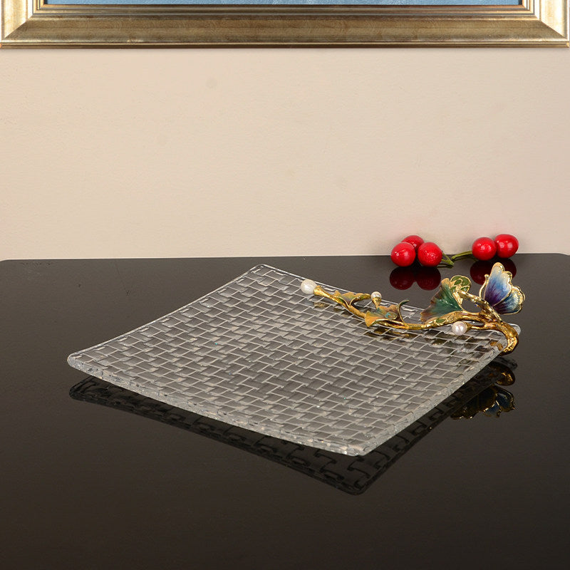 Crystal Glass Fruit Bowl - Modern Minimalist Kitchen Decor