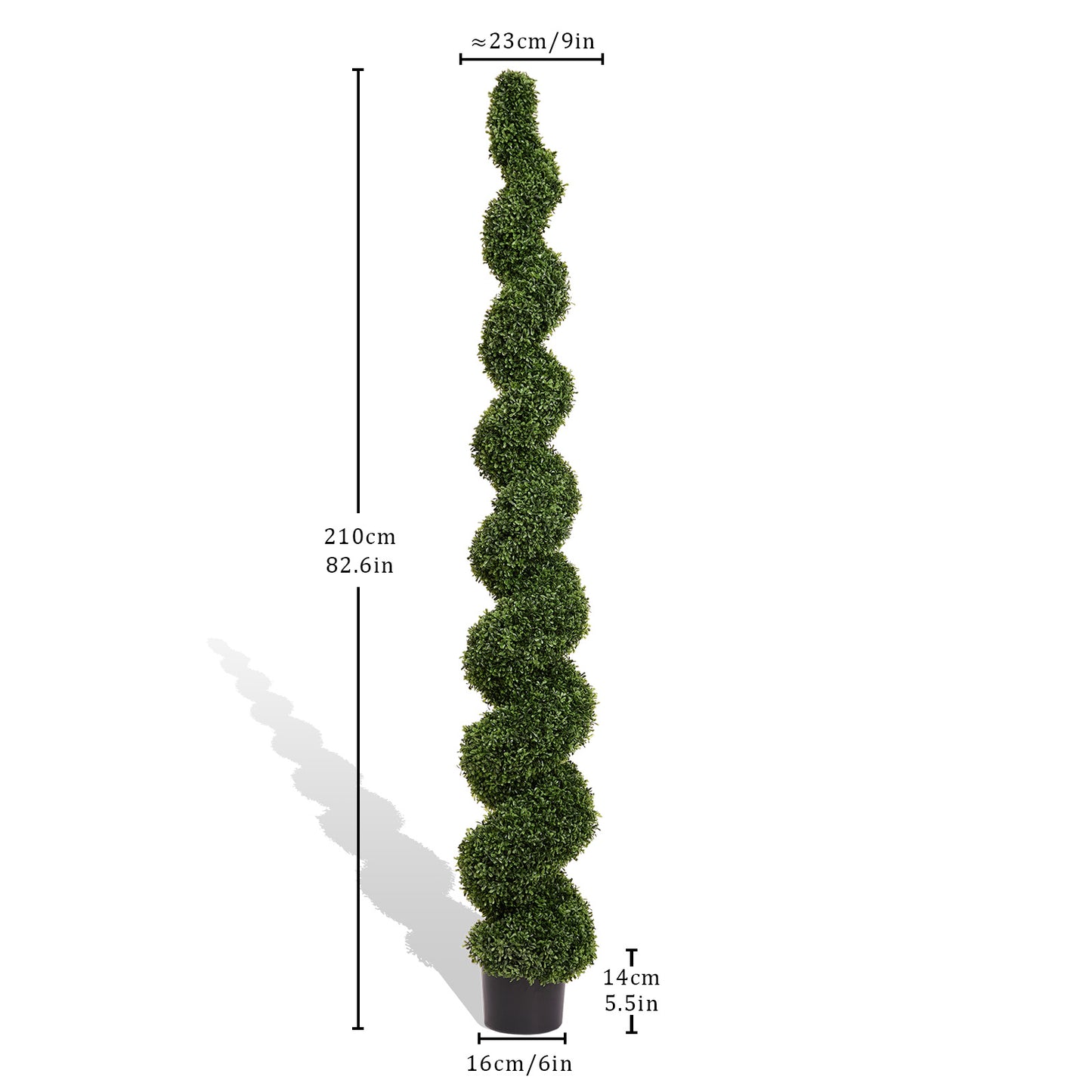 7FT Artificial Spiral Topiary Tree - Green Faux Boxwood Plant