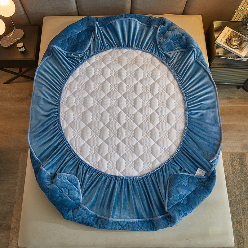 Milk Plush Cotton Fitted Bed Sheet - Soft, Warm & Durable Bedding