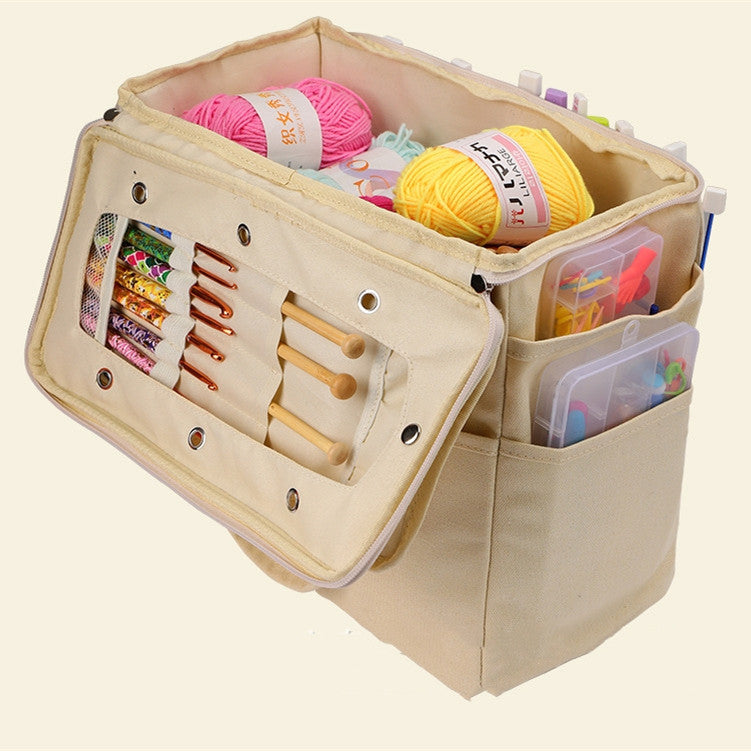 Large-Capacity Crochet Organizer Tote for Travel & Outdoor Storage