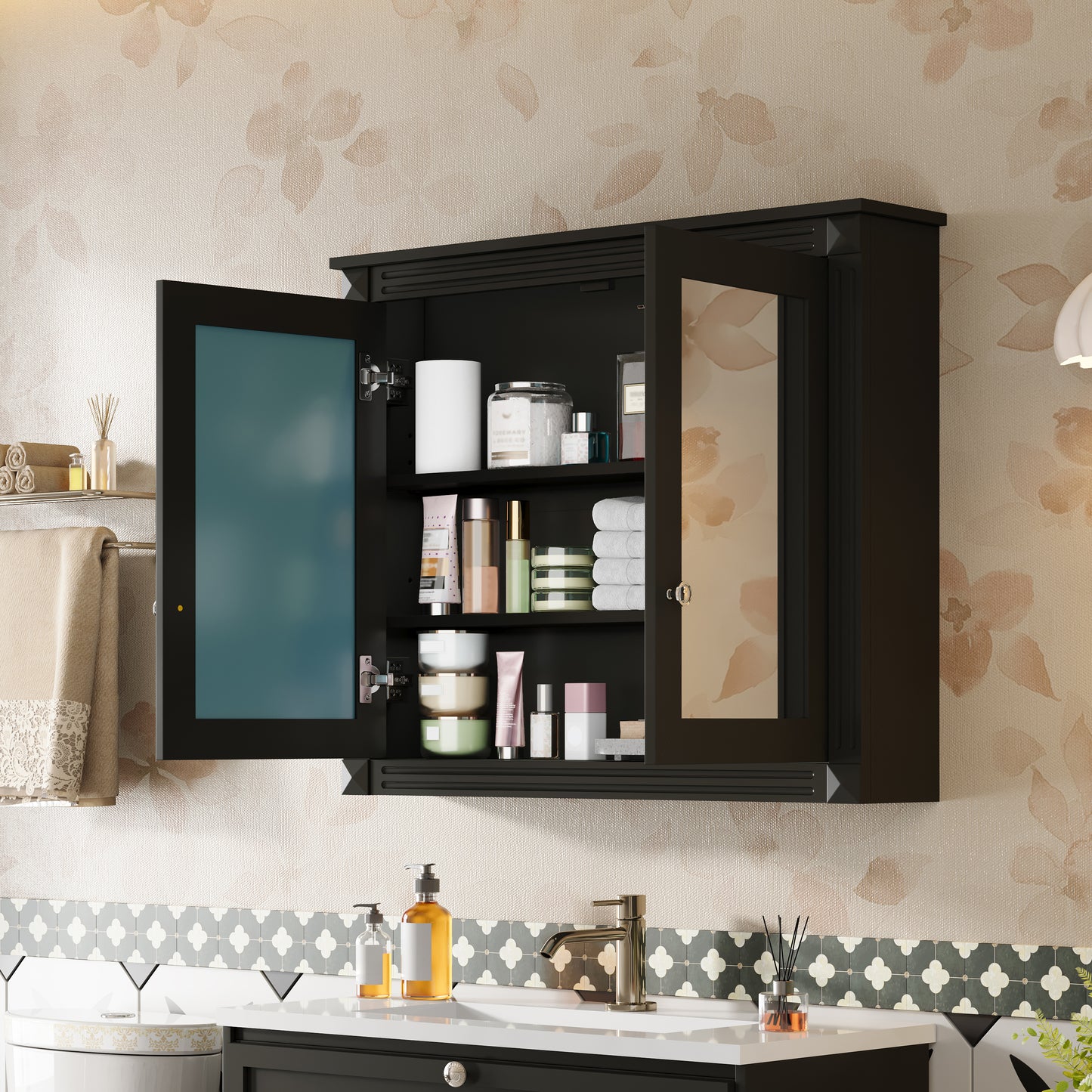 36 X 28 Medicine Cabinet, Wall Mounted Bathroom Storage Modern