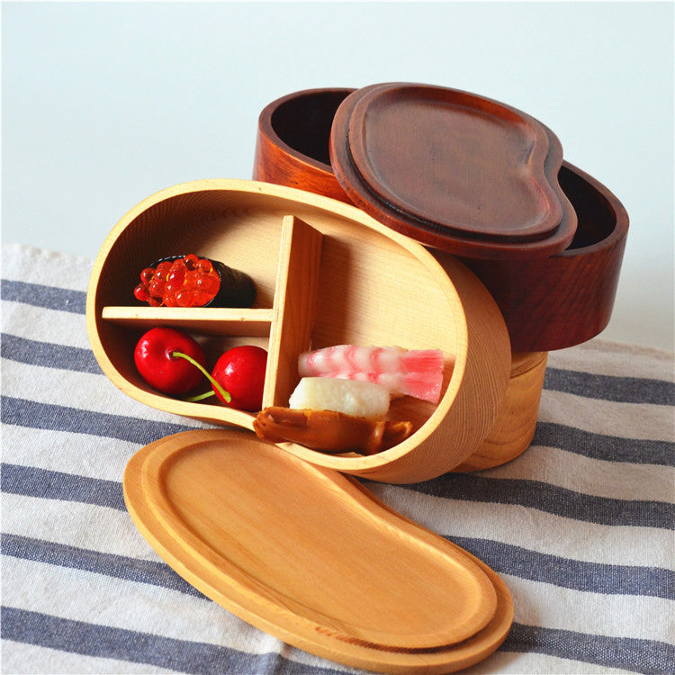 Japanese-Style Wooden Bento Lunch Box - Portable Minimalist Design