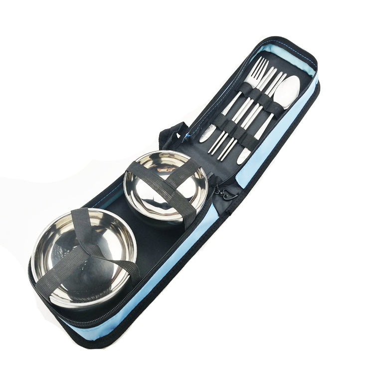 Portable Stainless Steel Folding Bowl Set for Outdoor Dining and Camping