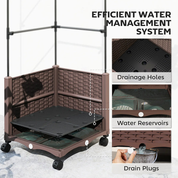 Raised Garden Bed with Adjustable Trellis & Water Tank