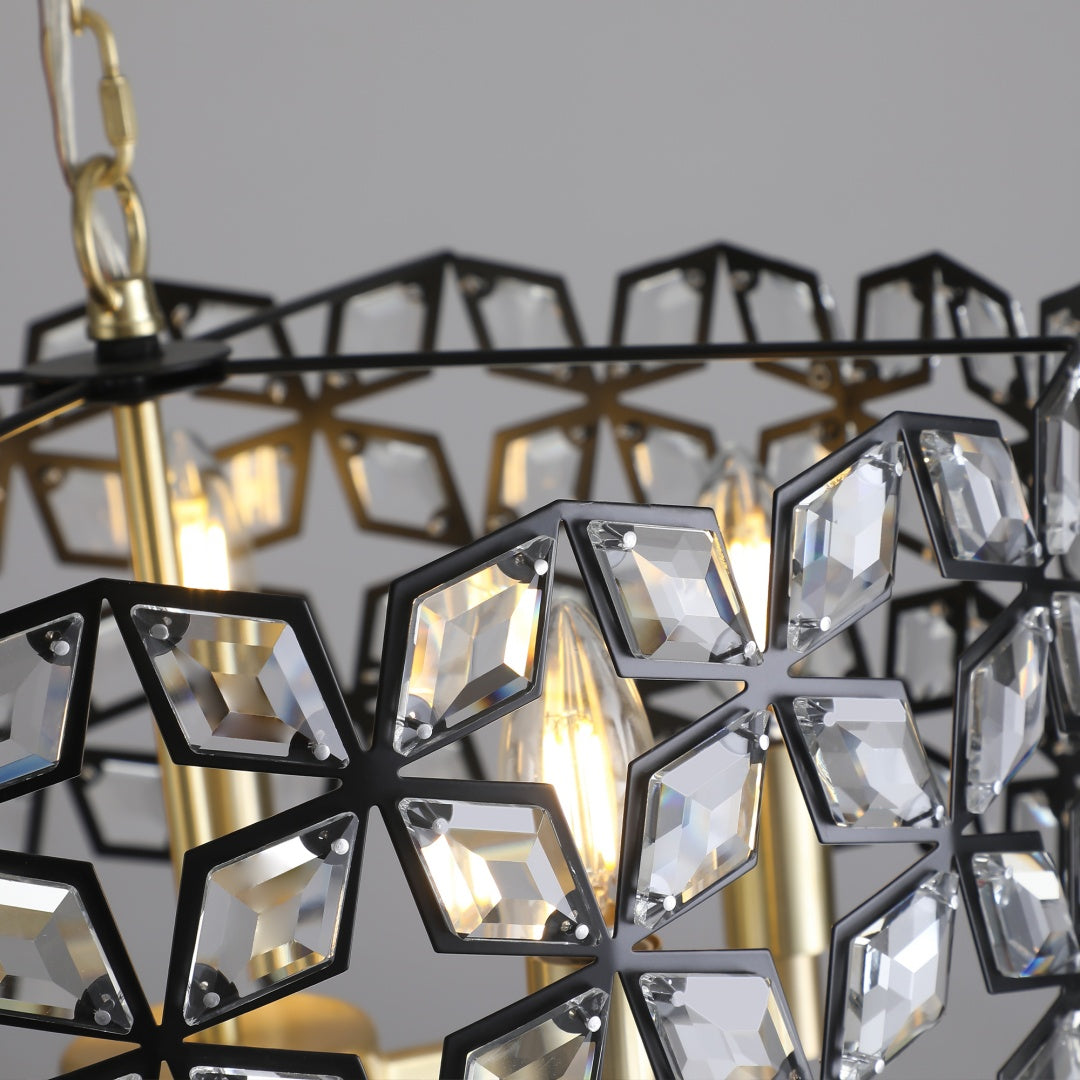 Geometric Crystal Pendant Chandelier - Modern 5-Light Fixture
