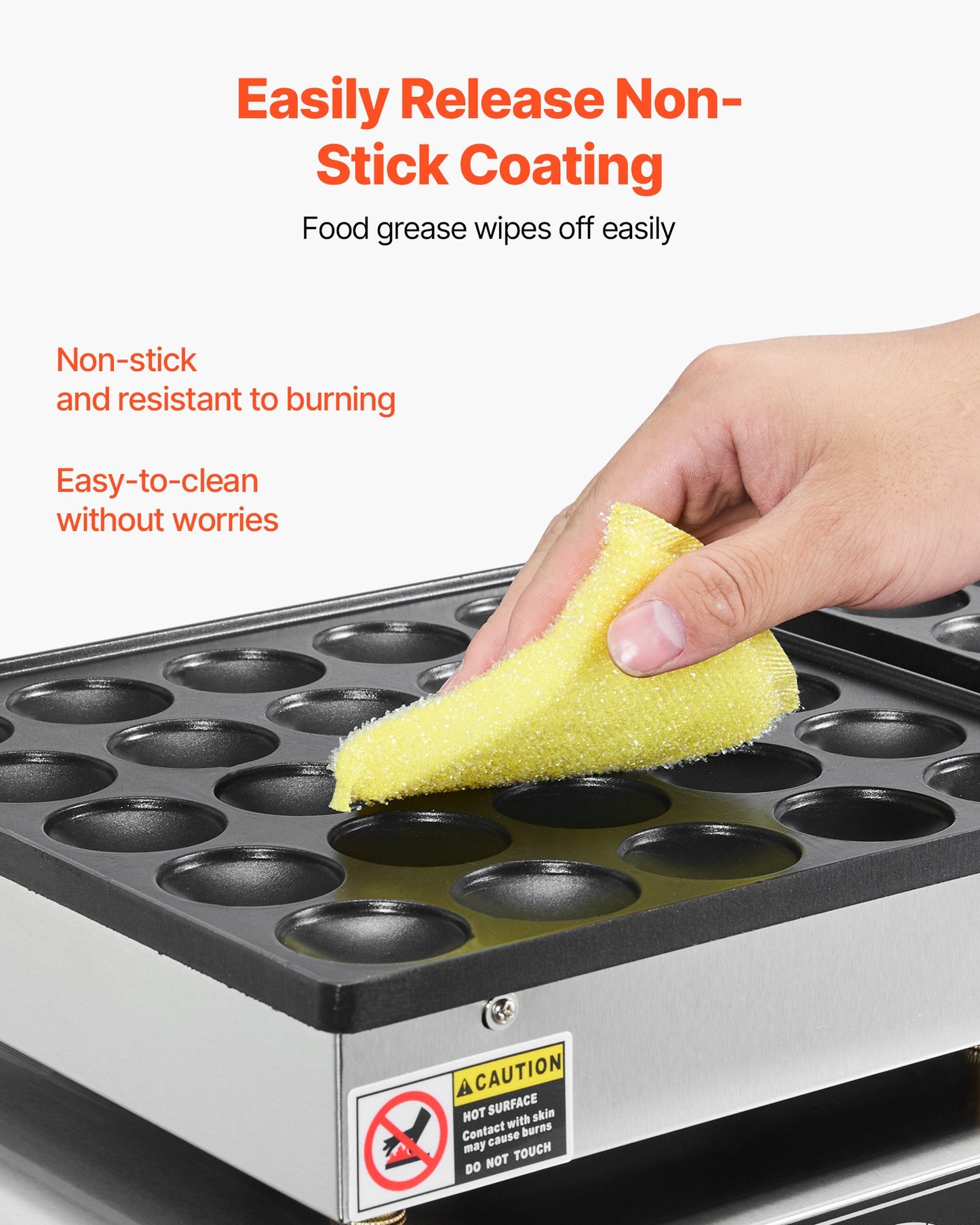 Commercial Mini Dutch Pancake Maker 50PCS Non-Stick 1800W Kitchen Appliance