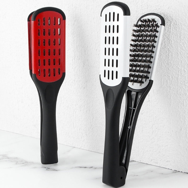 Hairdressing Clamp Comb for Hair Styling - V-Shaped Bristle Comb in Multiple Colors