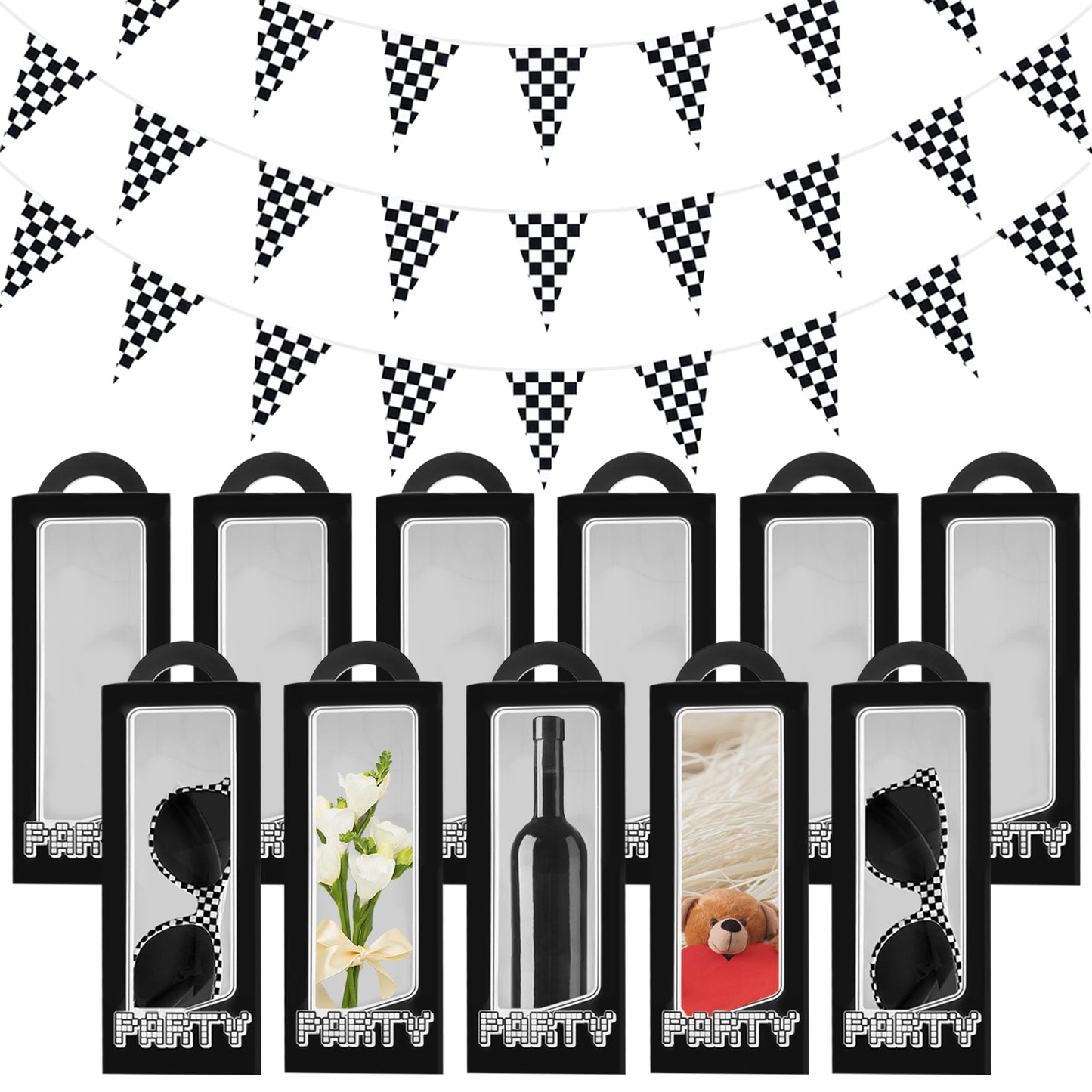 Racecar Party Decoration Set - 48 Pcs with Sunglasses & Gift Boxes