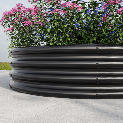 2-Pack Tall Round Metal Garden Bed - Raised Planter Box for Vegetables & Flowers