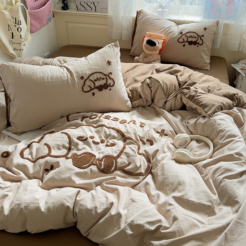 Skin-Friendly Cotton Quilt Bedding Set - 4 Pieces, Multiple Sizes & Patterns