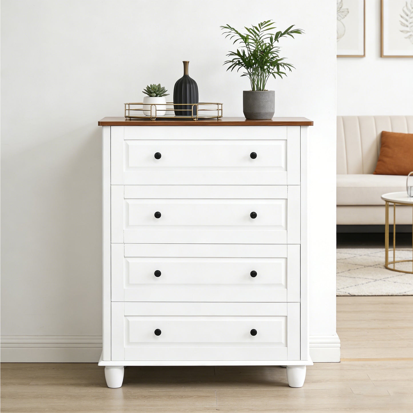 Modern Dresser With 4 Drawers Painting Crafts Cabinet 36.7in Height