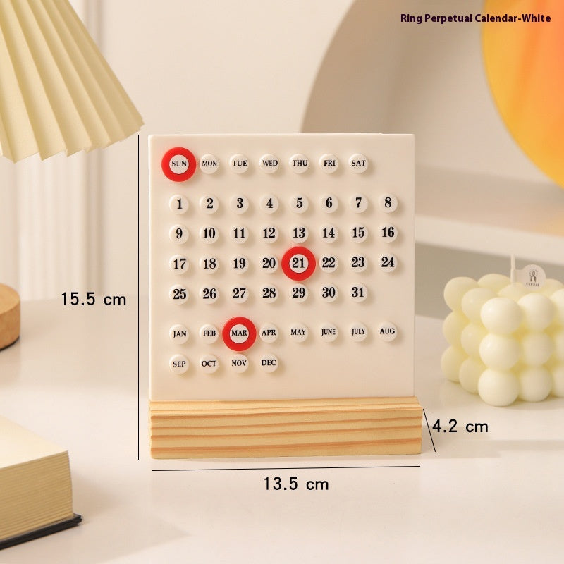 Wooden Calendar Office Desk Decor - Wind Flip & Perpetual Styles for Home & Study