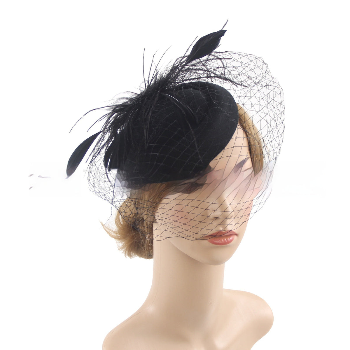 Vintage Bridal Veil Headdress with Flowers