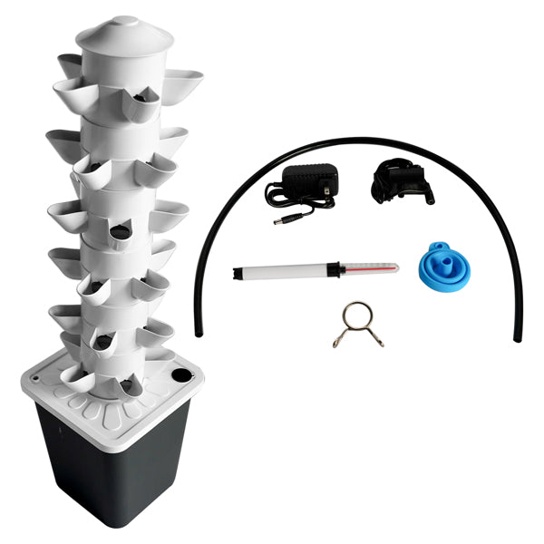Black Hydroponic Planting System - Indoor & Outdoor Tower Garden for Vegetables & Herbs