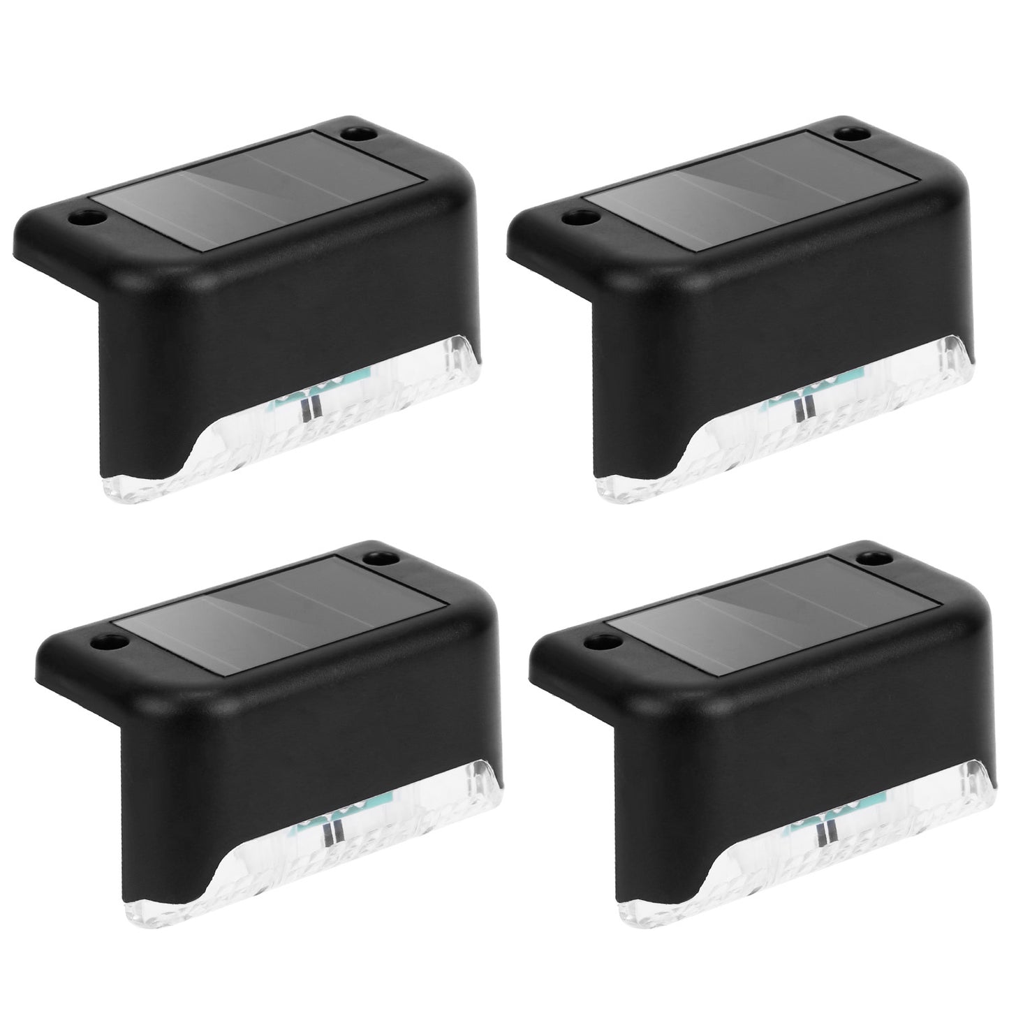 4 Pack Solar LED Step Lights Outdoor Water-Resistant Fence & Path Lights