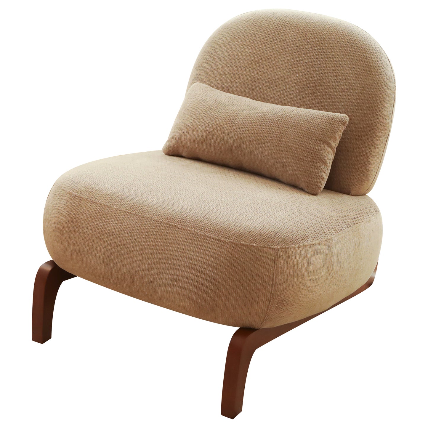 Cozy Accent Chair with Solid Wood Legs - Camel