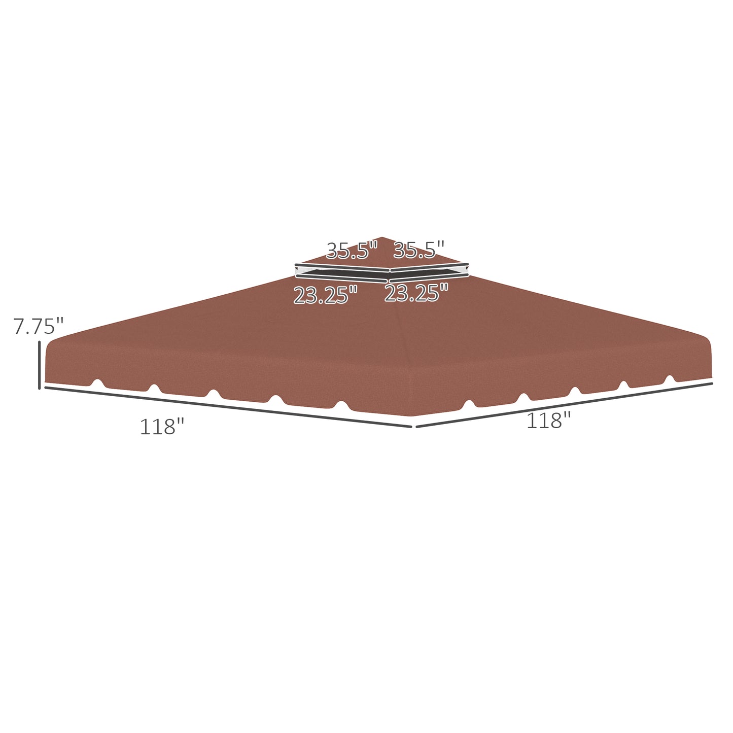 10 x 10 Gazebo Replacement Canopy - Coffee for Models 84C-051 & 84C-269